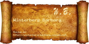 Winterberg Barbara névjegykártya